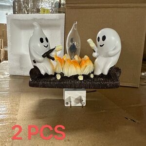 2 PCS Ghost Night Light with Campfire Design Kids room Decor Gift Spooky plug-in